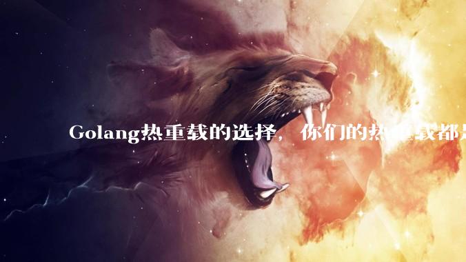 Golang热重载的选择，你们的热重载都是自己写的吗？